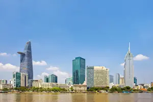 Central Ho Chi Minh City (Saigon) skyline on the Saigon River, Vietnam