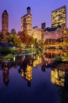 Central Park Prints: Central Park, The Plaza Hotel New York City, New York, USA
