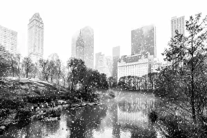 Central Park Prints: Central Park, winter, skyline isnow, Manhattan, New York City, New York, USA