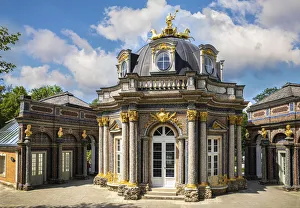 Franken Prints: Central pavilion of the New Hermitage Palace, Bayreuth, Upper Franconia, Bavaria, Germany