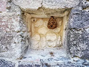Central Plaza, detailed view, Chicanna Archaeological Site, Campeche State, Mexico