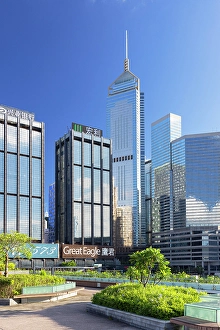 Contemporary Architecture Prints: Central Plaza and skyscrapers from rooftop of Wan Chai Pier, Wan Chai, Hong Kong