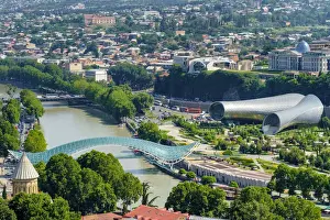 Central Tbilisi, Rike Park and Bridge of Peace on the Kura (Mtkvari) River