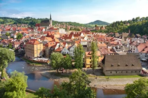 Cesky Krumlov, South Bohemia, Czech Republic, Europe, view on the old town