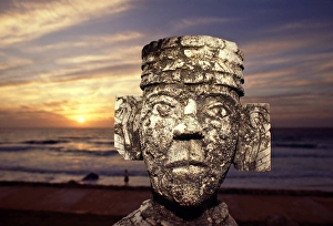 Cancun Prints: Chacmool statue