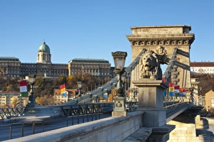 Chain Bridge & Royal Palace on Castle Hill, Budapest, Hungary