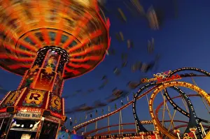 Oktoberfest Prints: Chairoplane, Oktoberfest, Munich, Bavaria, Germany