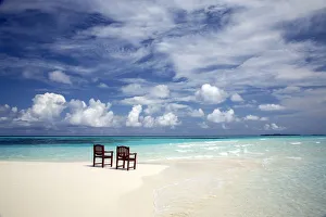 Grand View Prints: Two Chairs on Beach, Kuredu, Maldives