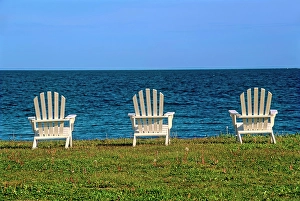 Lawrence Prints: Chairs by the Gulf of St. Lawrence, Baie-des-Sables, Quebec, Canada