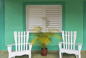 Dwelling Gallery: Chairs on the porch of a house, Vinales, Pinar del Rio Province, Cuba