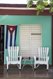 Images Dated 16th February 2015: Chairs on the porch of a house, Vinales, Pinar del Rio Province, Cuba