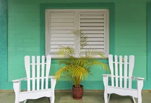 Porch Prints: Chairs on the porch of a house, Vinales, Pinar del Rio Province, Cuba
