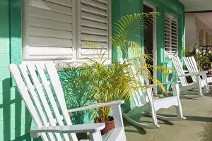 Porch Prints: Chairs on the porch of a house, Vinales, Pinar del Rio Province, Cuba