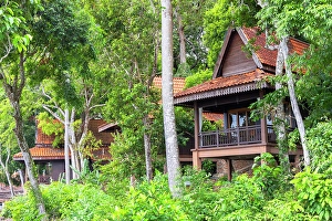 Villas Prints: Chalets in rainforest at Berjaya Langkawi Resort, Langkawi, Kedah, Malaysia