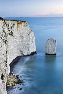 Images Dated 22nd January 2015: Chalk Cliffs and Sea Stack at South Haven Point, near Old Harry Rocks, Ballard Down