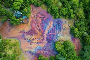 Riviere Noire Prints: Chamarel Seven Colored Earth Geopark, Black River (Riviere Noire), Mauritius