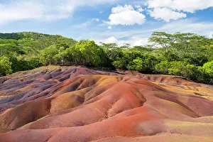 Riviere Noire Prints: Chamarel Seven Colored Earth Geopark, Black River (Riviere Noire), Mauritius