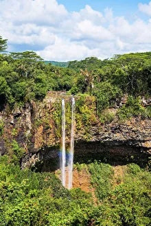 Riviere Noire Prints: Chamarel Waterfall, Black River (Riviere Noire), Mauritius