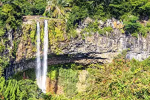 Black River Prints: The Chamarel waterfall. Chamarel, Black River (Riviere Noir), Mauritius, Africa