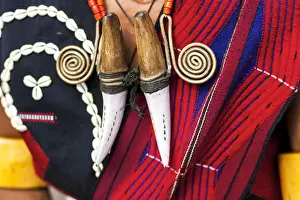 Indigenous People Prints: Chang tribe, mans jewellery, Nagaland, N. E. India