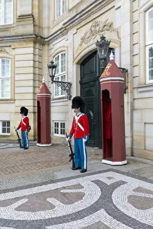 Palaces Gallery: Changing of the Guard, Amalienborg Palace, Copenhagen, Denmark
