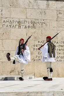 Soldier Prints: Changing of the Guard in front of the Greek Parliament building, Athens, Attica, Greece