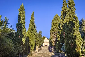 Pollenca Prints: Chapel Eglesia del Calvari on the Calvary in Pollanca, Mallorca, Spain