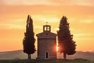 Cloud Prints: The Chapel of Madonna di Vitaleta at sunset