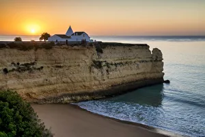 Algarve Prints: Chapel Nossa Senhora da Rocha at Sunrise, Lagoa, Algarve, Portugal