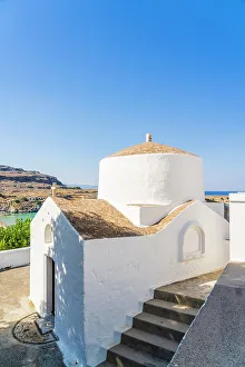 Rhodes Prints: Chapel of Saint George Pahimahiotis, Lindos, Dodecanese Islands, Greece