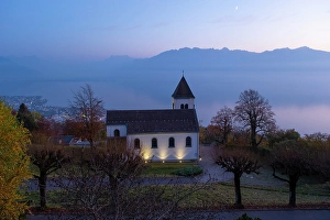 Vaud Prints: Chapelle St.-Joseph du Mont-Pelerin above Vevey, Vaud, Switzerland