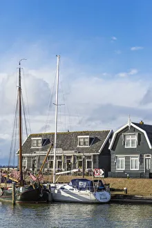 Characteristic wooden houses of Marken, Waterland, North Holland