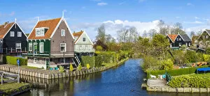 Characteristic wooden houses of Marken, Waterland, North Holland