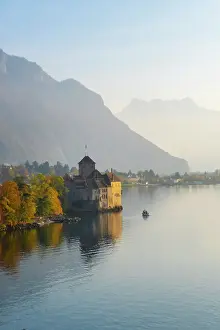 Vaud Prints: Chateau de Chillon, Dents du Midi & Lake Geneva (Lac Leman), Vaud, Switzerland