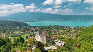 Lake Annecy Prints: Chateau de Menthon-Saint-Bernard Overlooking Lake Annecy, Haute-Savoie, France
