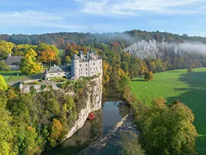 Images Dated 20th January 2023: Chateau de Walzin at river Lesse near Dinant, Ardennes, Wallonia, Province Namur, Belgium