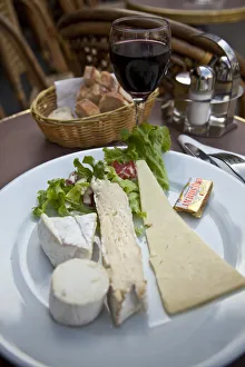 Latin Quarter Prints: Cheese and wine in cafe / Bistro, Latin Quarter, Paris, France