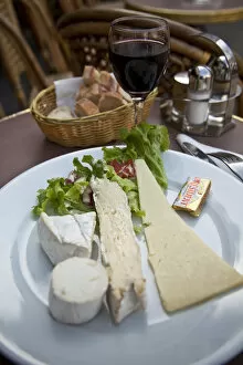 Images Dated 4th May 2010: Cheese and wine in cafe / Bistro, Latin Quarter, Paris, France