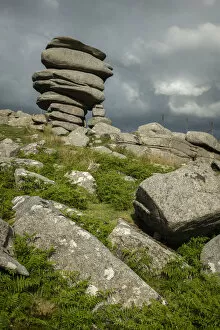 The Cheesewring granite tor on Stowes Hill in Bodmin Moor, Cornwall, England
