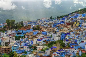 Chefchauoen Prints: Chefchaouen city from a high viewpoint (Spanish Mosque), Chefchaouen, Morocco