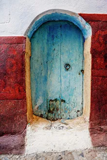 Chaouen Prints: Chefchaouen, door in the Blue City in Morocco, North Africa