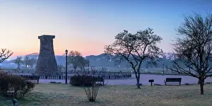Gyeongju Prints: Cheomseongdae Observatory (UNESCO World Heritage Site) at sunrise, Gyeongju, South Korea