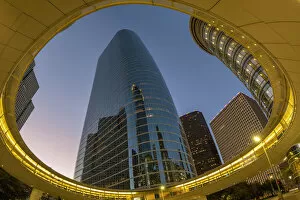 Chevron Towers at Night, Houston, Texas, USA