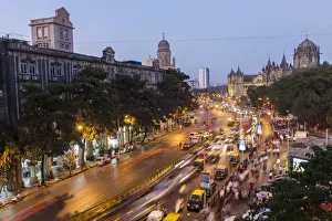 Chhatrapati Shivaji Terminus train station (previously named Victoria Terminus) and central Mumbai