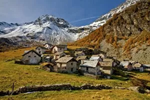 Lombardy Gallery: Chiavenna valley, Lendine village in autumn, Lombardy, Italy