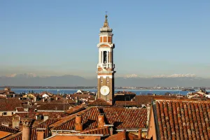 Unesco World Herritage Site Prints: Chiesa dei Santi Apostoli and the Alps, Venice, Veneto, Italy