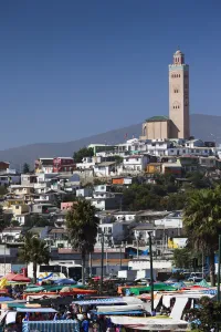 Pacific Coast Prints: Chile, Coquimbo, elevated city view with Mohammed VI Cultural Center