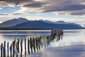 Patagonia Prints: Chile, Magallanes Region, Puerto Natales, Seno Ultima Esperanza bay, landscape