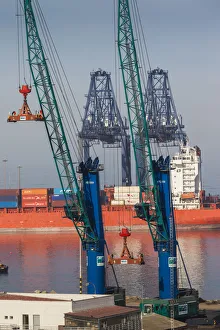 Pacific Coast Gallery: Chile, San Antonio, elevated view of the port