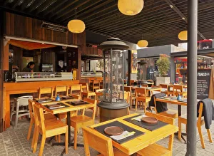 Images Dated 23rd September 2016: Chile, Santiago, Barrio Bellavista, Patio Bellavista, View of the Panko Sushi Restaurant